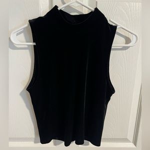 Olive and Oak Black Velvet Crop Top Size S